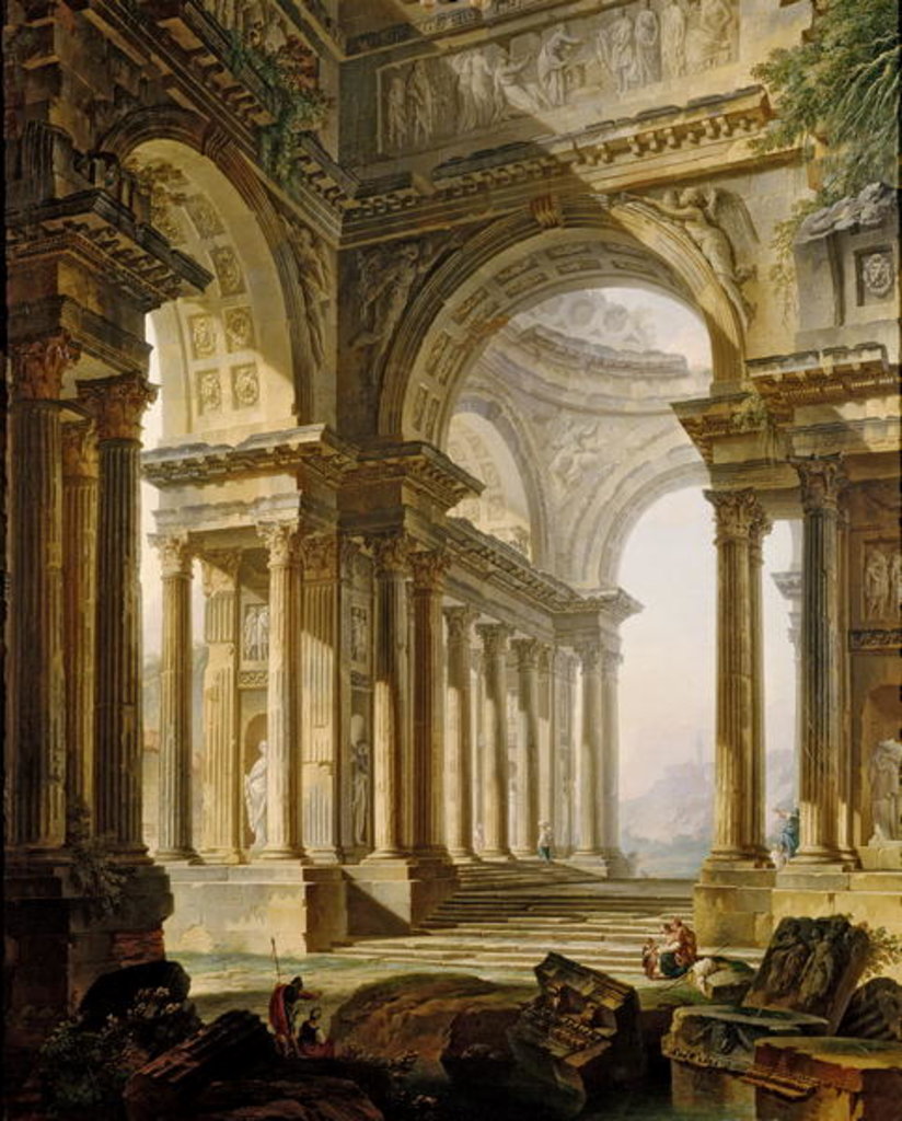 Detail of Temple in Ruins, 18th century by Pierre Antoine Demachy