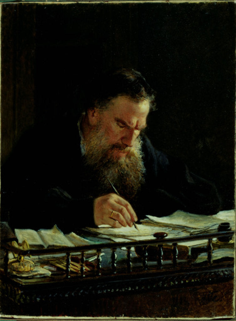 Detail of Portrait of Lev Tolstoy by Nikolai Nikolajevitch Gay