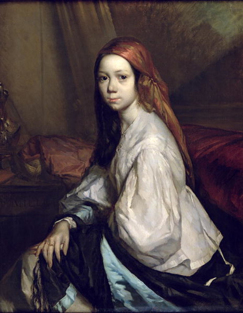 Detail of Portrait of Pauline Ono by Jean-Francois Millet