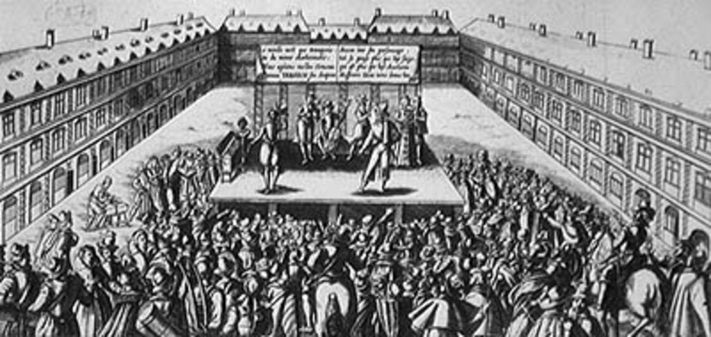 Detail of Outdoor Theatrical Performance with Antoine Firard, known as Tabarin, on Stage by French School