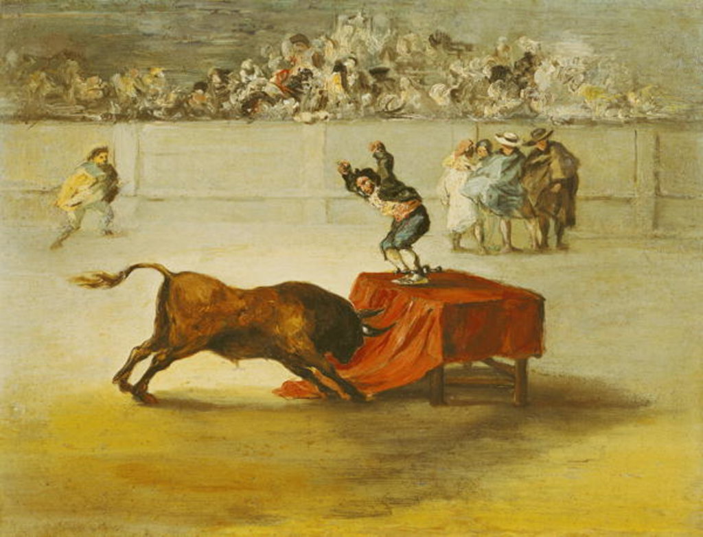 Detail of Martincho's Other Folly in the Bull Ring at Saragossa, after a painting by Francisco Goya by Eugenio Lucas y Padilla