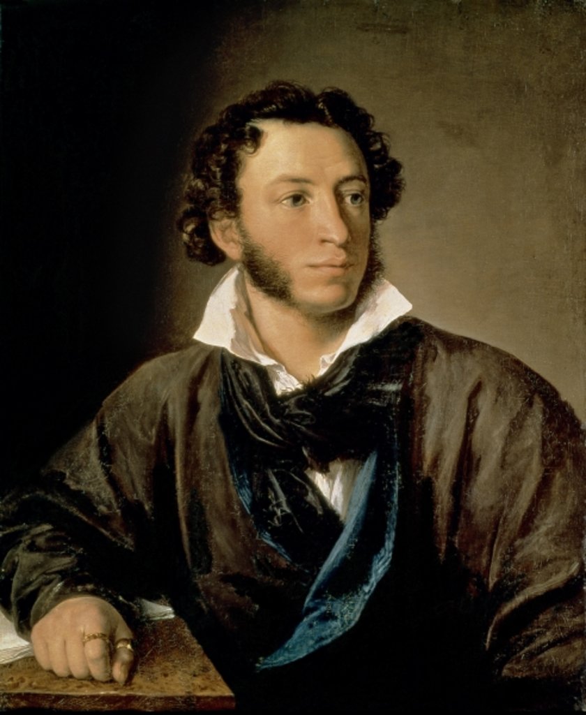 Detail of Portrait of Alexander Pushkin, 1827 by Vasili Andreevich Tropinin