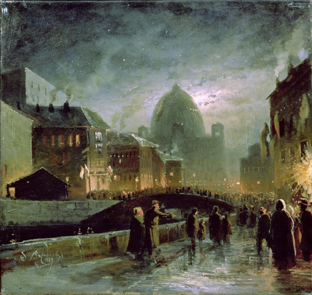 Detail of Illuminations in St. Petersburg, 1869 by Fedor Aleksandrovich Vasiliev