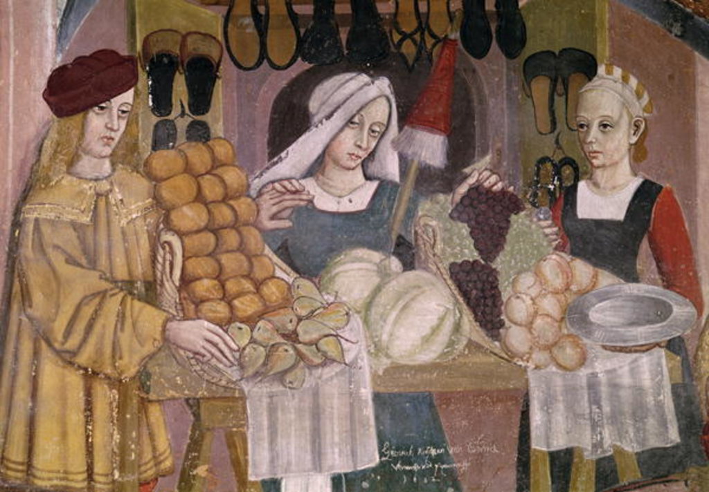 Detail of The Fruit Sellers' Stand by Italian School