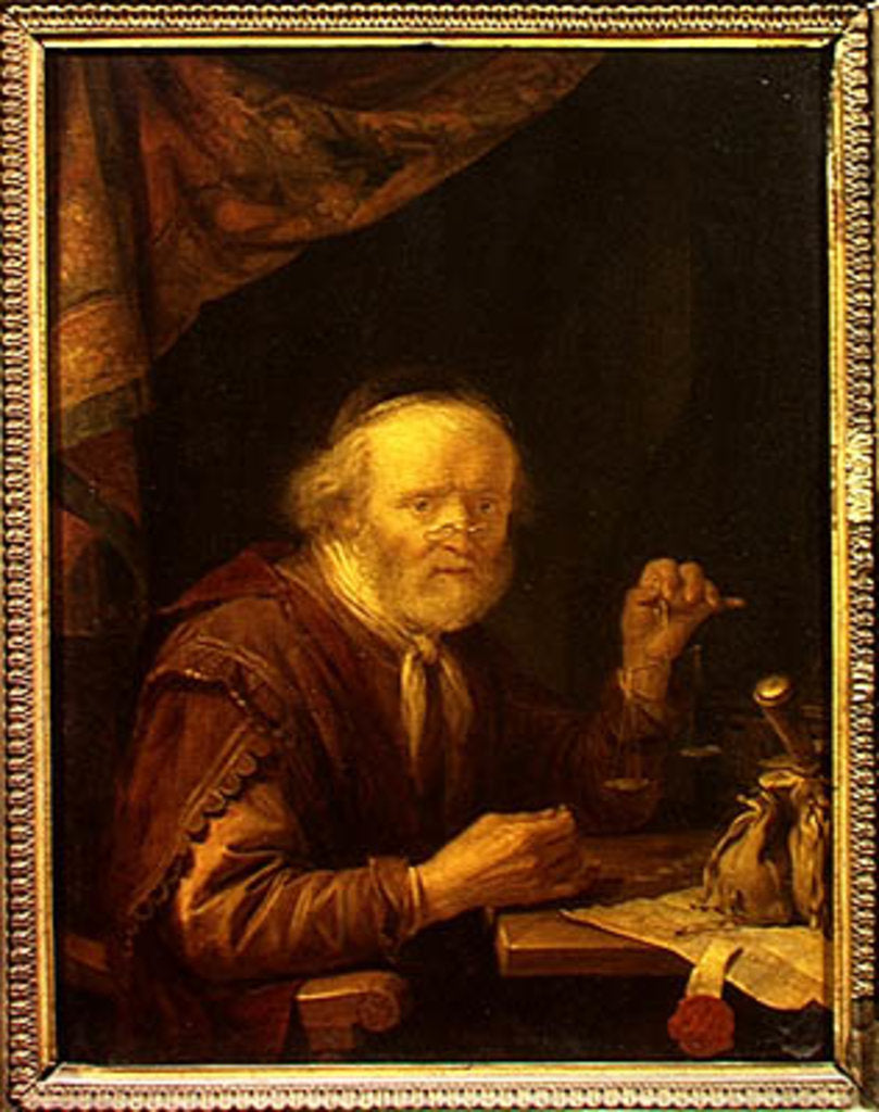 Detail of Weighing Gold, 17th century by Gerrit or Gerard Dou