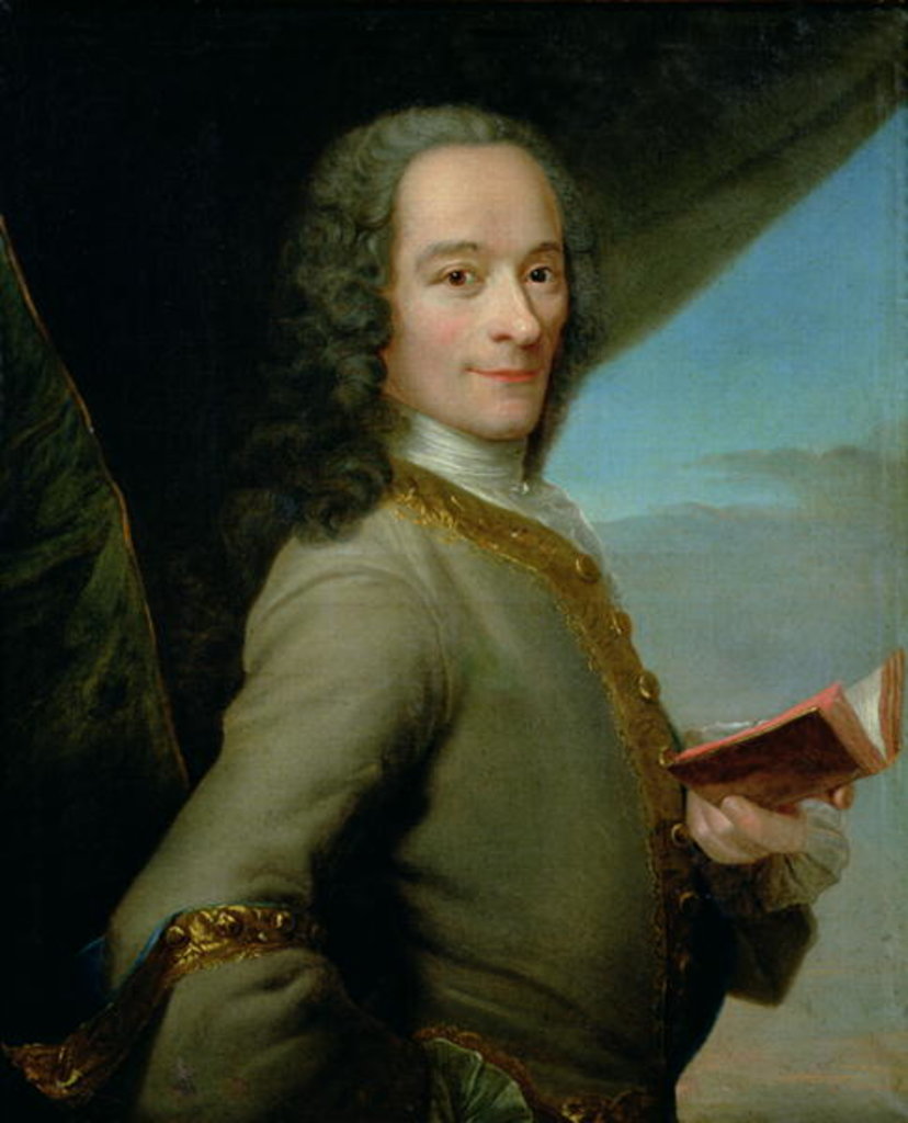 Detail of Portrait of François-Marie Arouet aka Voltaire, 18th century by French School