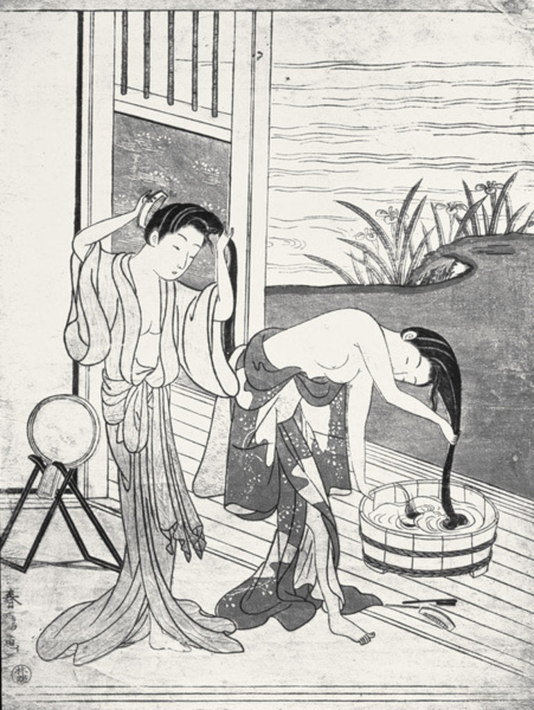 Detail of Young Women at their Toilet by Suzuki Harunobu