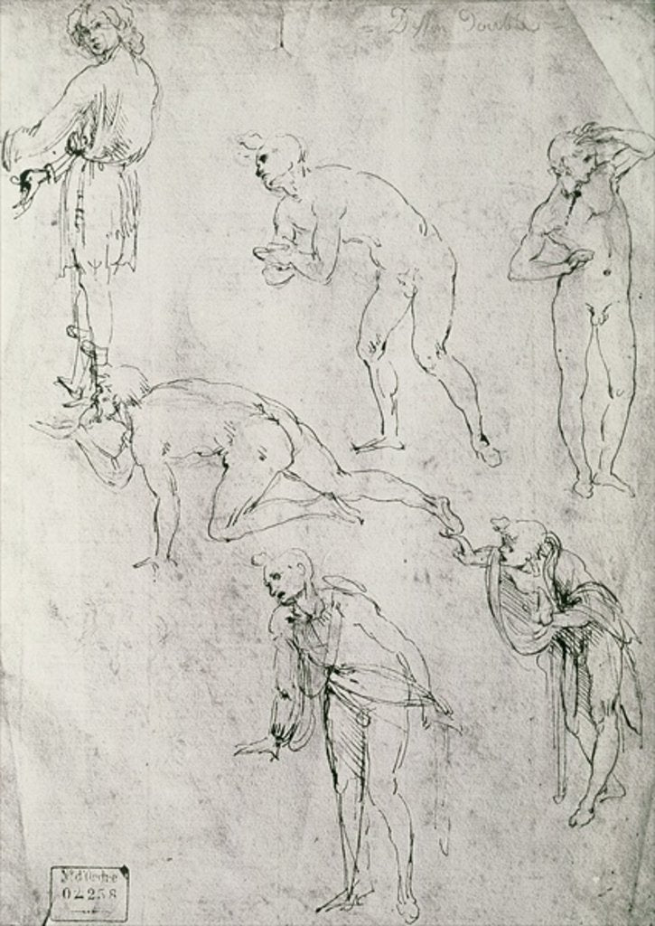 Detail of Six Figures, Study for an Epiphany by Leonardo da Vinci