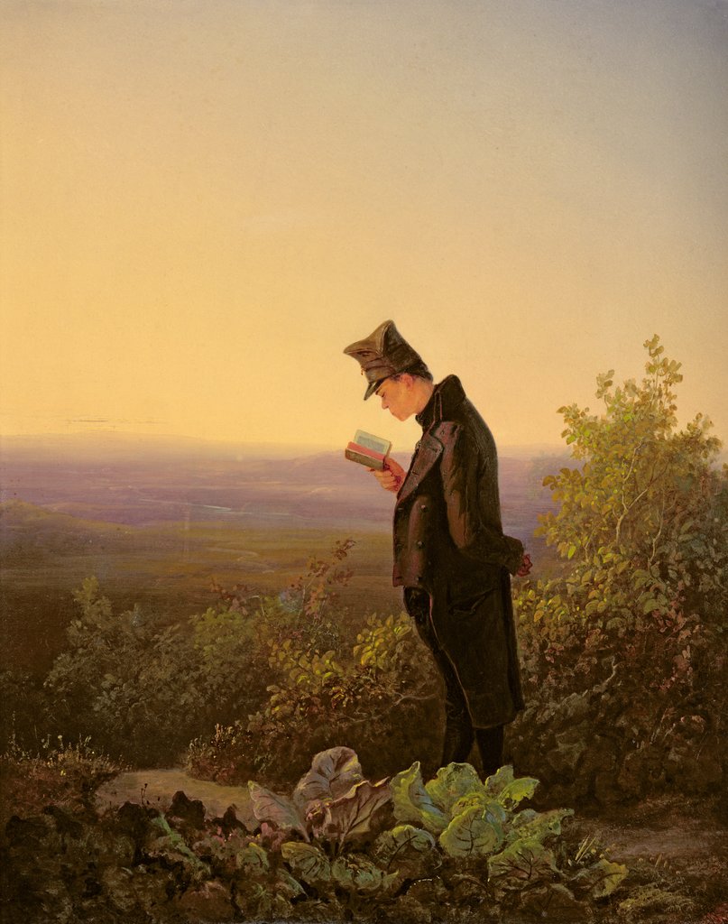 Detail of Reading the Breviary, The Evening by Carl Spitzweg