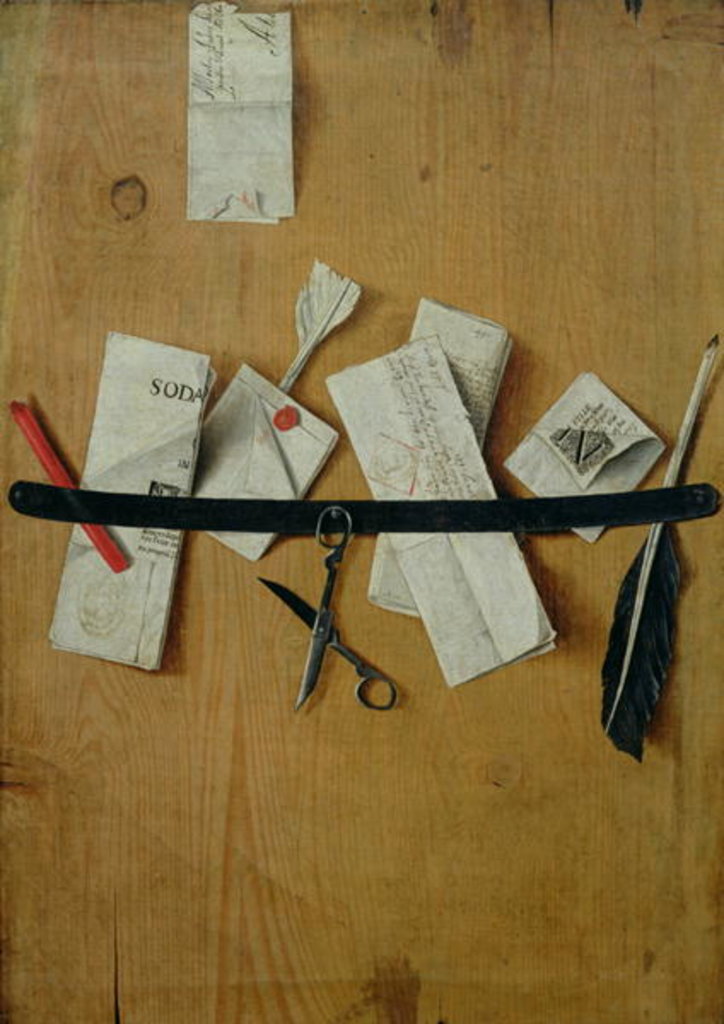 Detail of Trompe L'Oeil Still Life by Jean-Francois de la Motte