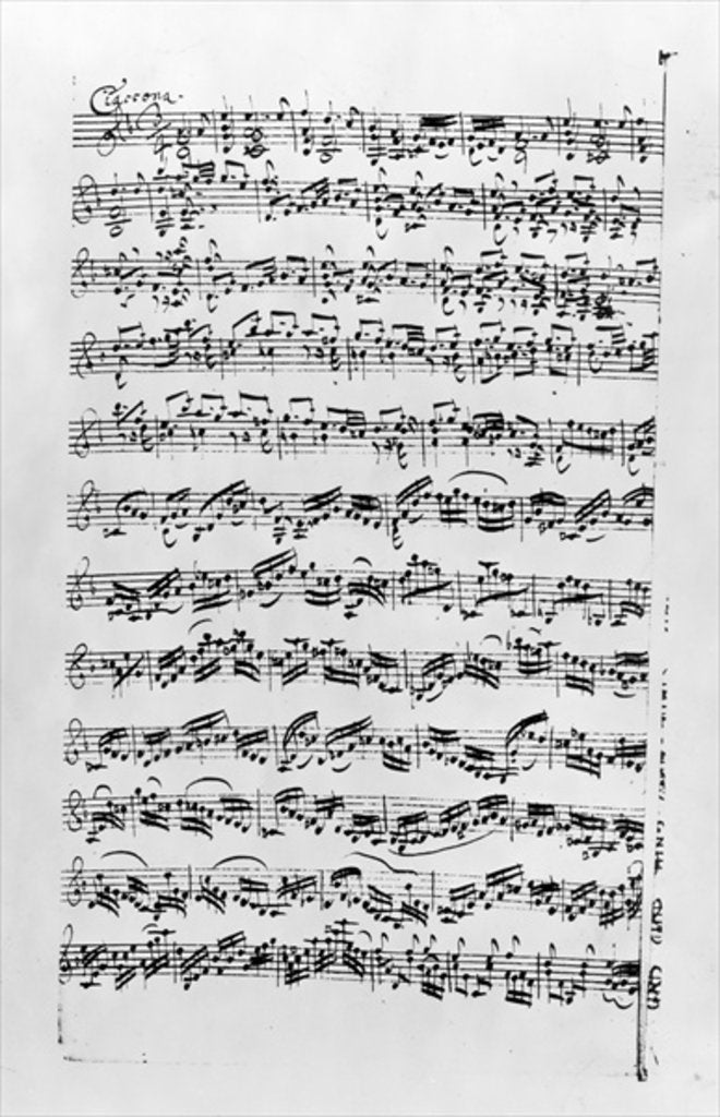 Detail of Copy of 'Partita in D Minor for Violin' by Johann Sebastian Bach by Anna Magdalena Bach