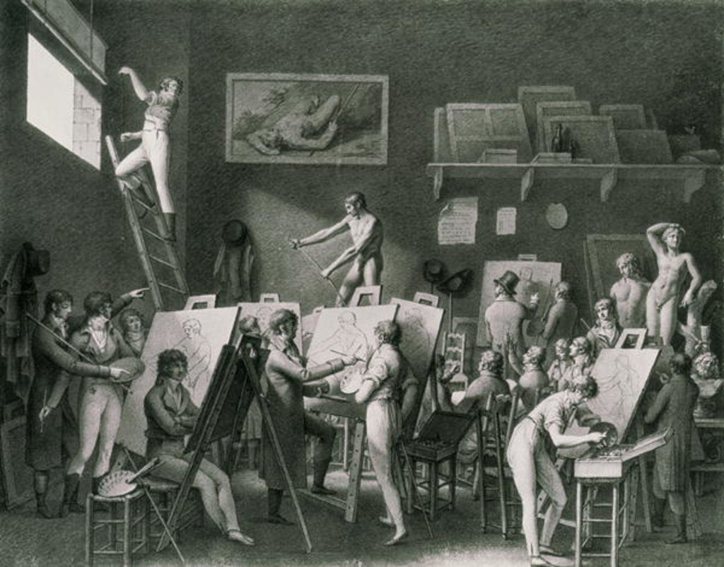 Detail of The Studio of Jacques Louis David by Jean Henri Cless