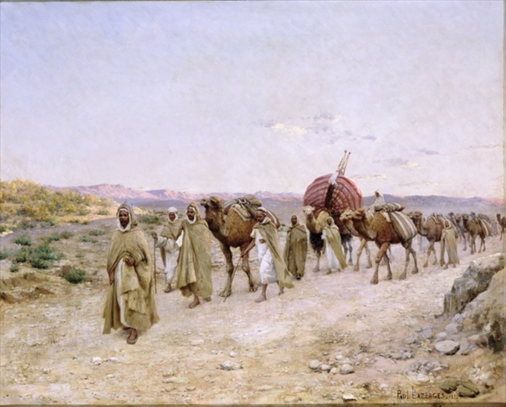 Detail of A Caravan near Biskra, 1892 by Paul John Baptiste Lazerges