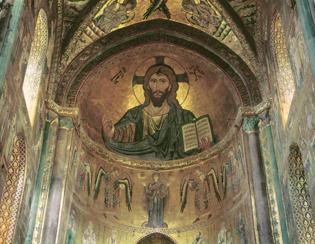 Detail of View of the apse depicting the Christ Pantocrator and the Virgin at Prayer Surrounded by Archangels, 1148 by Byzantine School