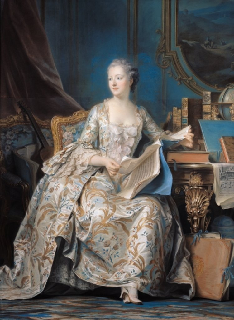 Detail of Jeanne Poisson the Marquise de Pompadour, 1755 by Maurice Quentin de la Tour