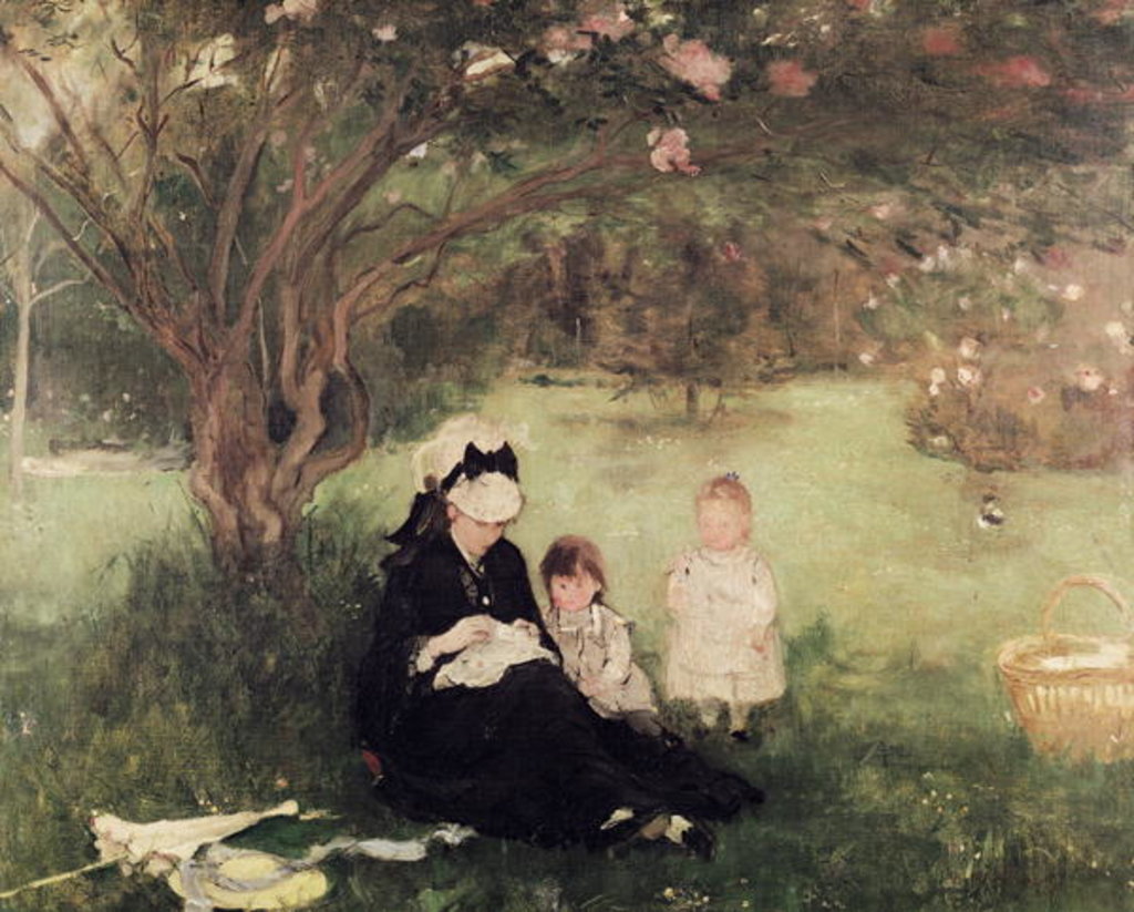 Detail of Beneath the Lilac at Maurecourt, 1874 by Berthe Morisot