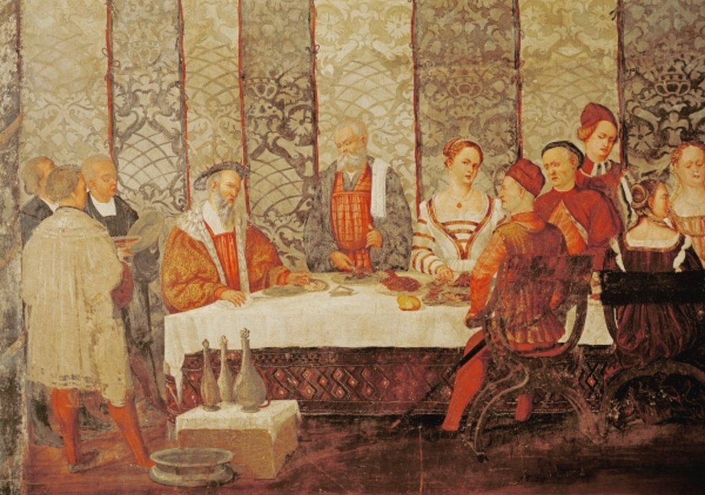 Detail of Banquet Given by Bartolomeo Colleoni for King Christian I of Denmark, 1520-30 by Girolamo Romanino