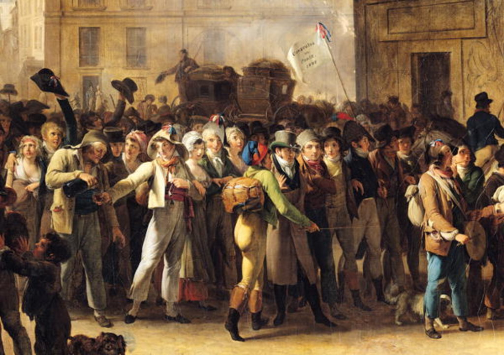 Detail of The Conscripts of 1807 Marching Past the Gate of Saint-Denis, detail of the conscripts by Louis Leopold Boilly