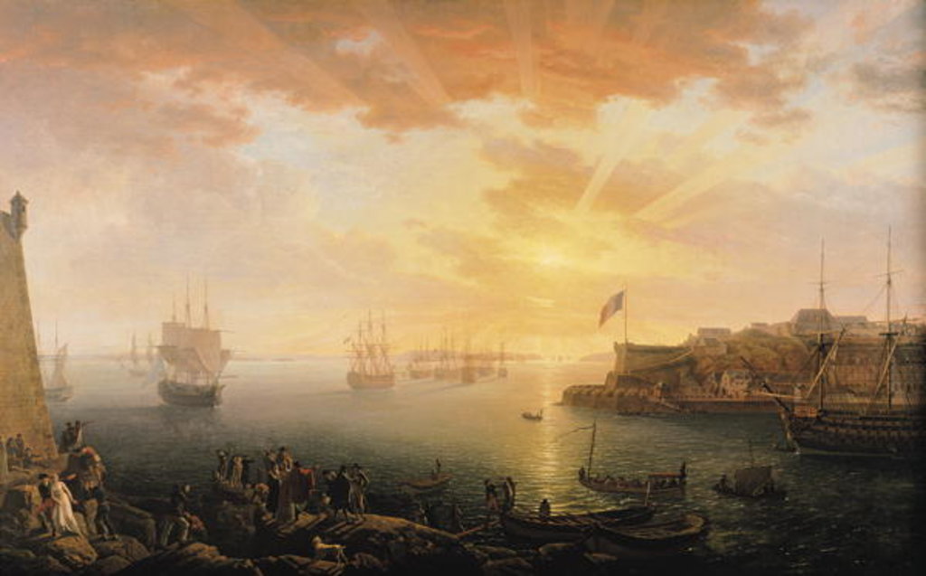 Detail of View of Brest Harbour, 1796 by Jean-Francois Hue