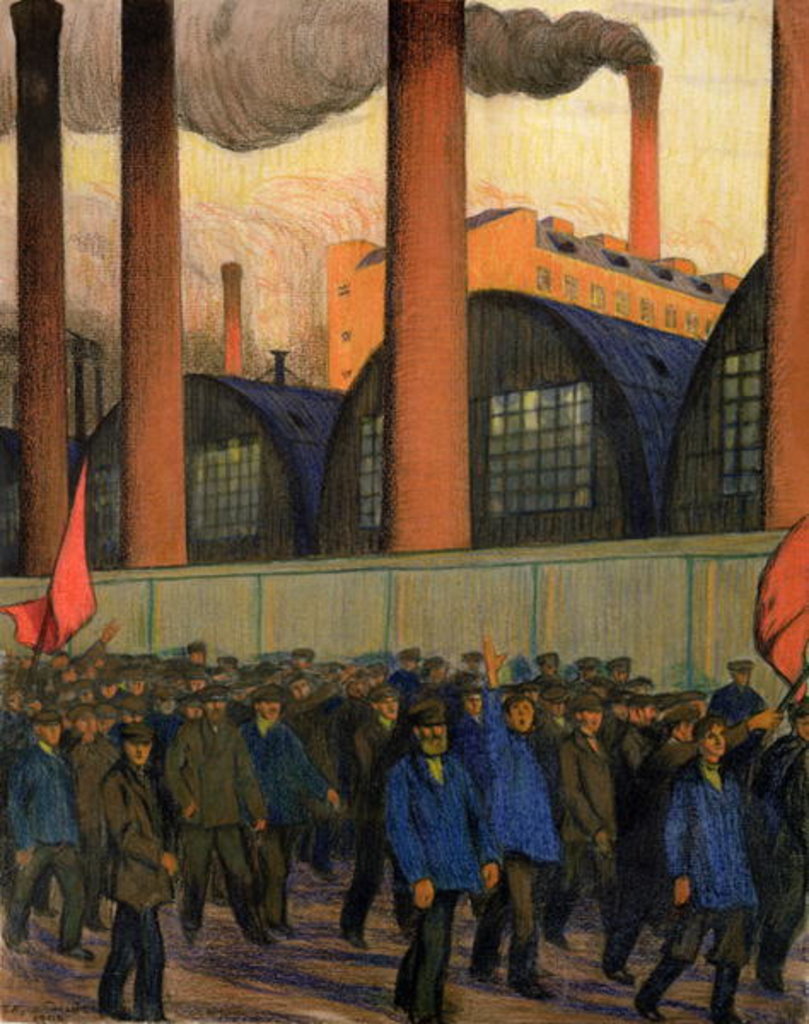 Detail of Strike by Boris Mikhailovich Kustodiev