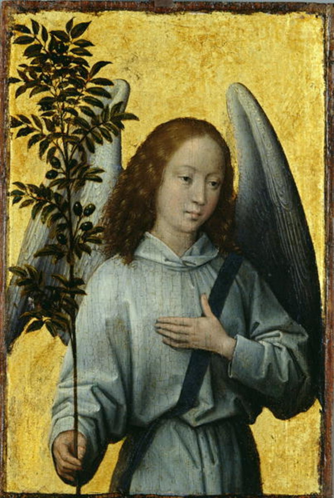 Detail of Angel Holding an Olive Branch by Hans Memling