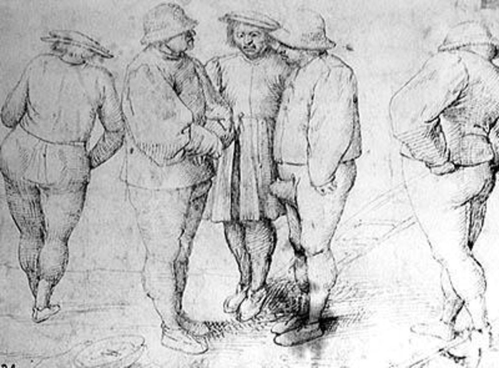 Detail of Peasants in Conversation by Pieter the Elder Bruegel