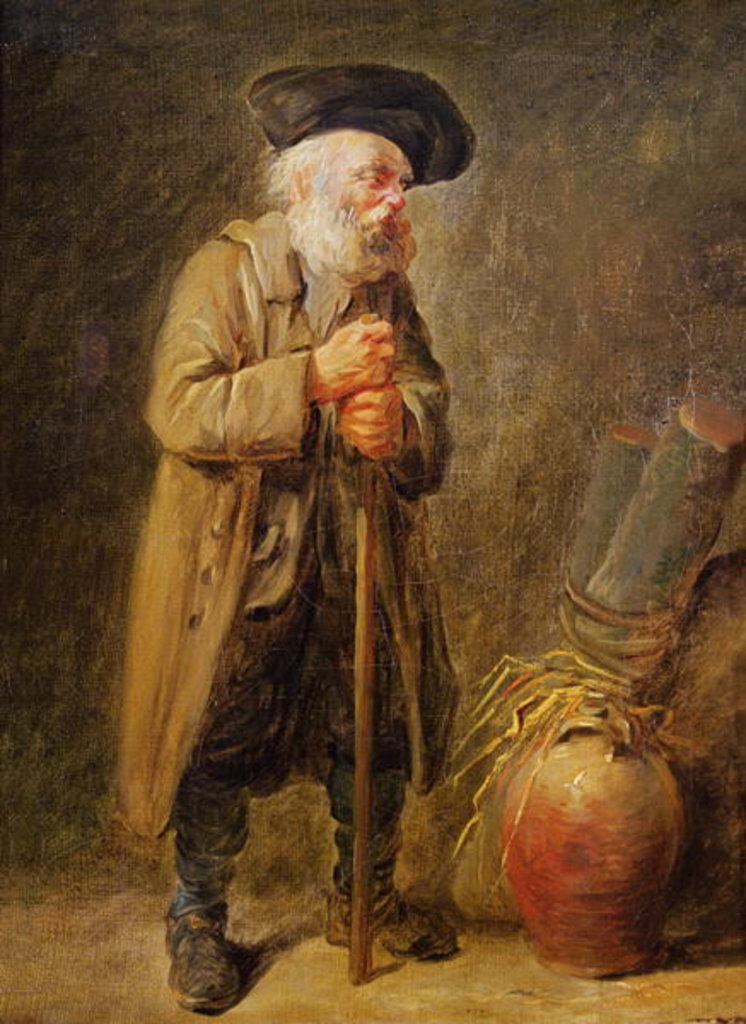 Detail of The Old Beggar by French School