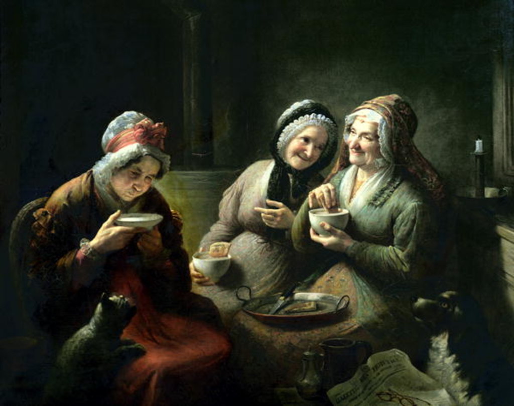 Detail of The Three Gossips, 1841 by Louis Grosclaude