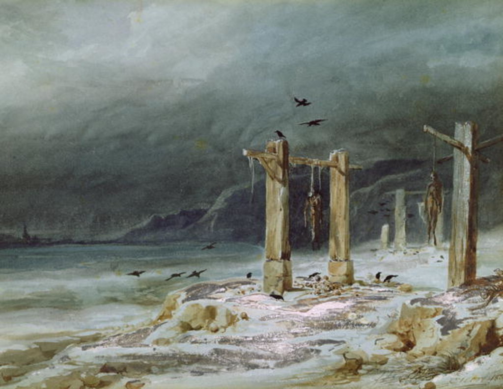Detail of The Gallows, 1838 by Pierre Luc Charles Ciceri