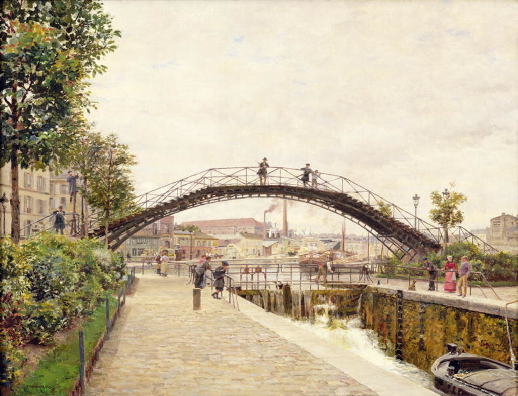 Detail of The Saint-Martin Canal by Marie Francois Firmin-Girard