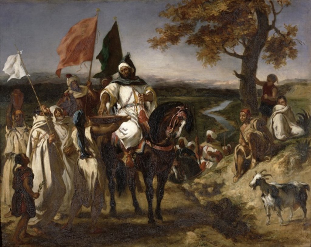 Detail of Moroccan Caid, 1837 by Ferdinand Victor Eugene Delacroix