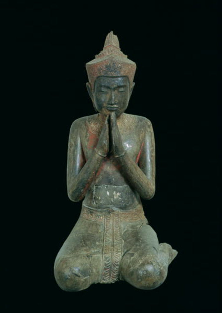 Detail of Praying kneeling figure, Angkor, 15th-16th century by Cambodian Cambodian