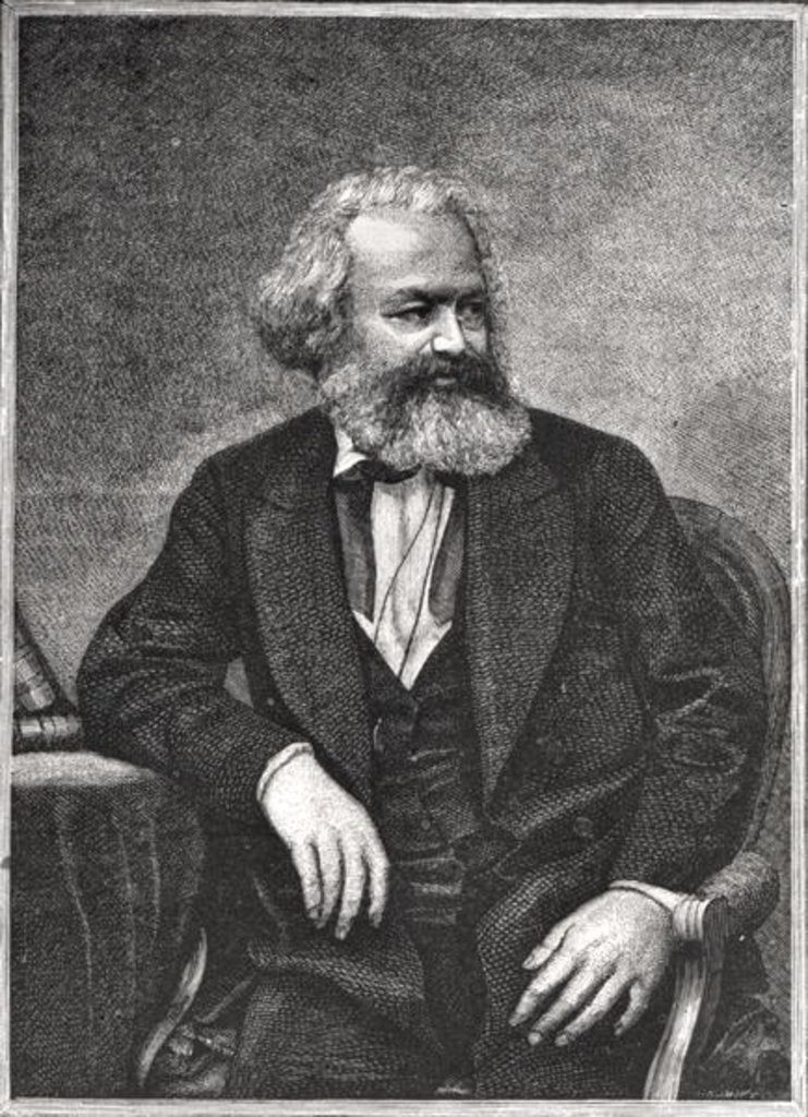 Detail of Portrait of Karl Marx, 1857 by French School