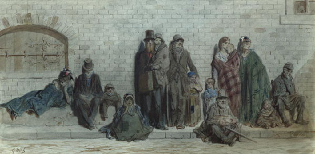 Detail of London Street Scene, c.1868-72 by Gustave Dore