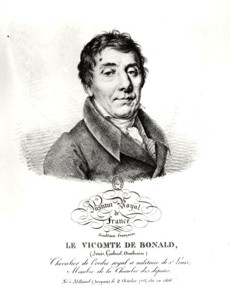 Detail of Louis, Vicomte de Blonald 1820 by French School