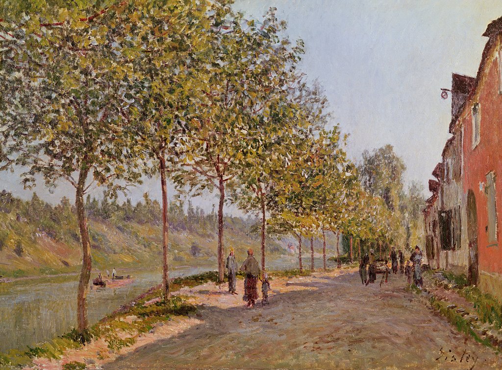 Detail of June Morning in Saint-Mammes, 1884 by Alfred Sisley