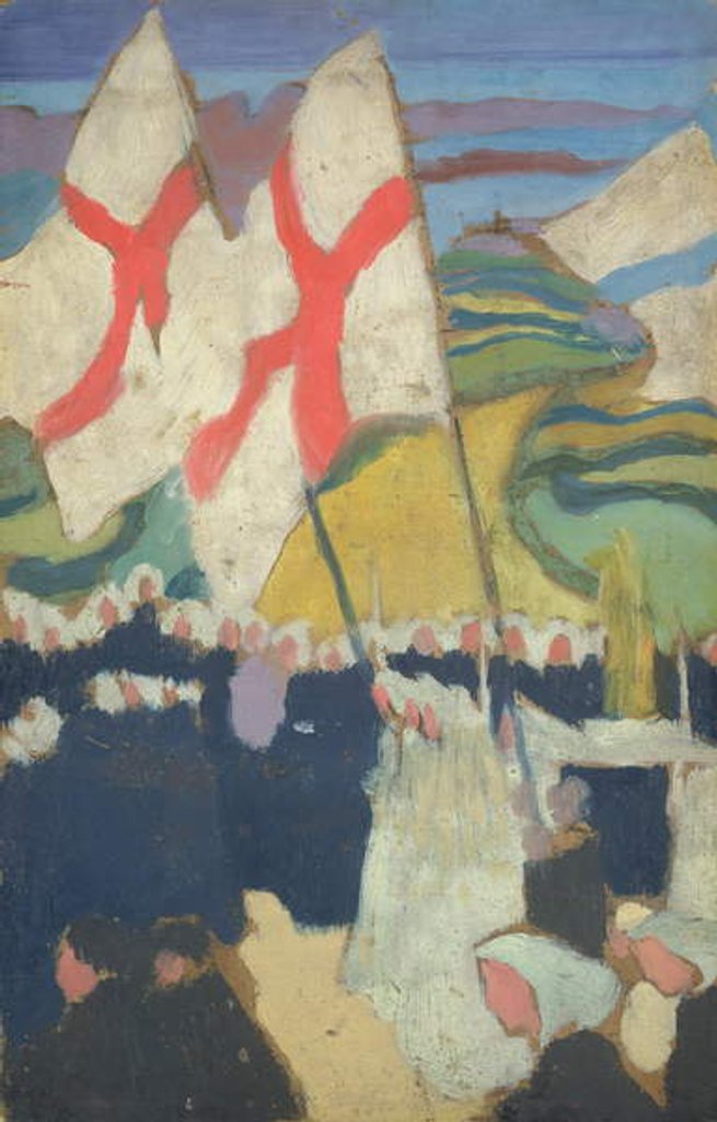 Detail of Procession of the Standards to La Clarte, 1897 by Maurice Denis