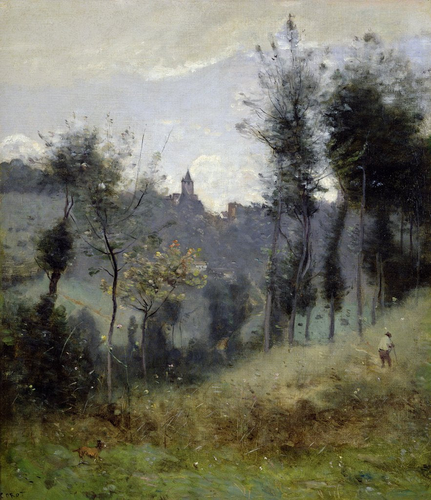 Detail of Canteleu near Rouen, 19th century by Jean Baptiste Camille Corot