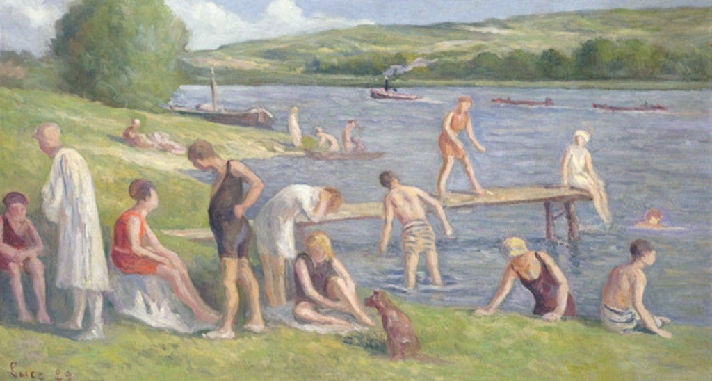 Detail of Bathers on the Banks of the Seine by Maximilien Luce
