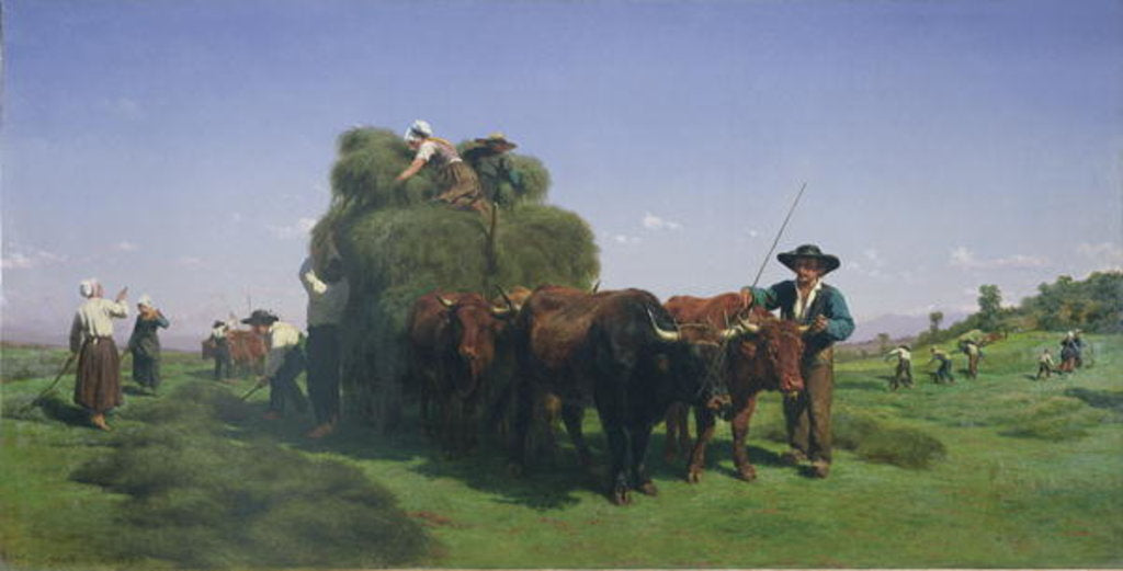 Detail of Haymaking, Auvergne by Rosa Bonheur