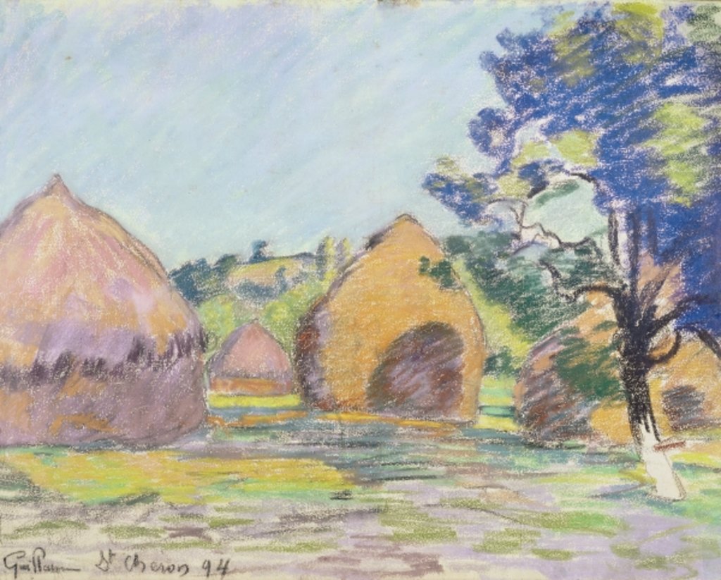 Detail of Haystacks at Saint-Cheron by Jean Baptiste Armand Guillaumin