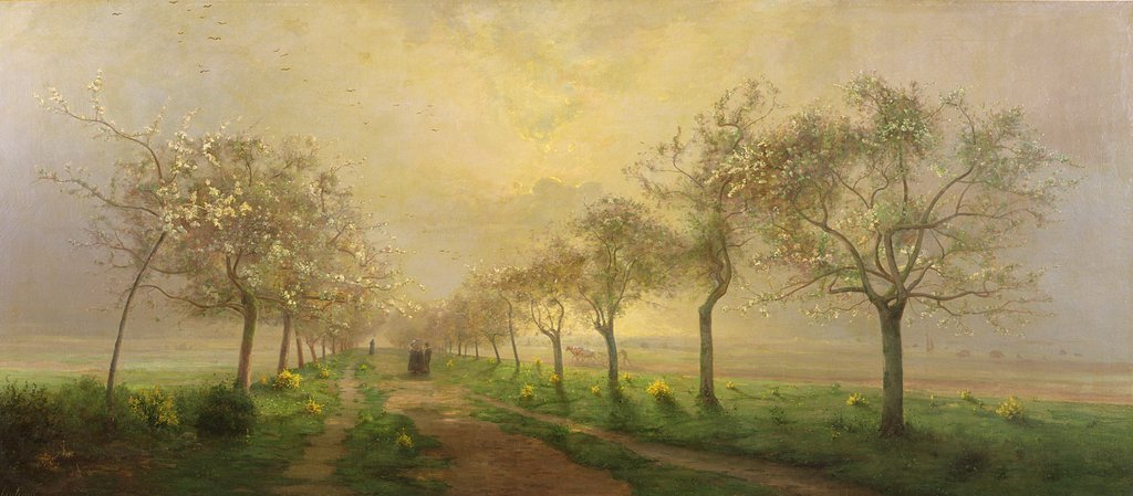 Detail of Apple Trees and Broom in Flower by Antoine Chintreuil