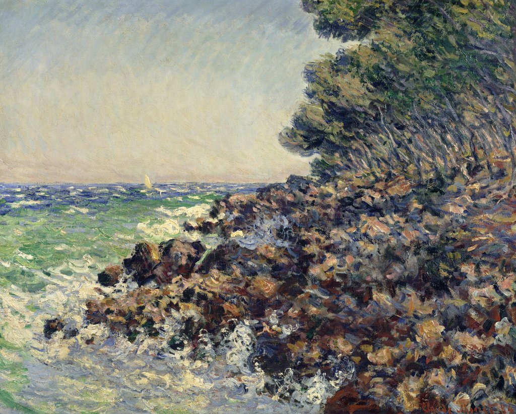 Detail of Cap Martin, 1884 by Claude Monet