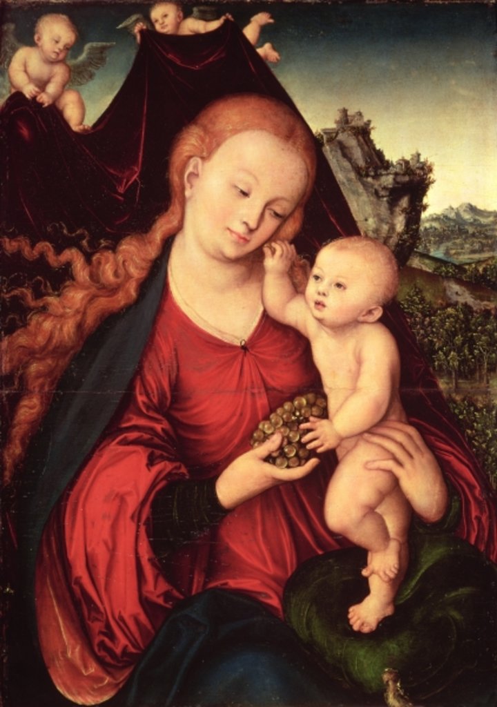 Detail of Madonna and Child by Lucas the Elder Cranach