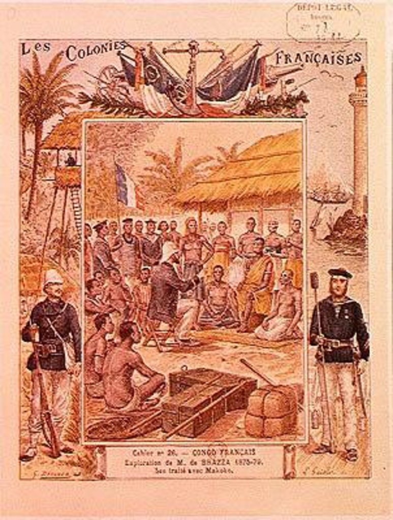 Detail of The Exploration of M. de Brazza His Treaty with Makoko by G. Dascher (after)