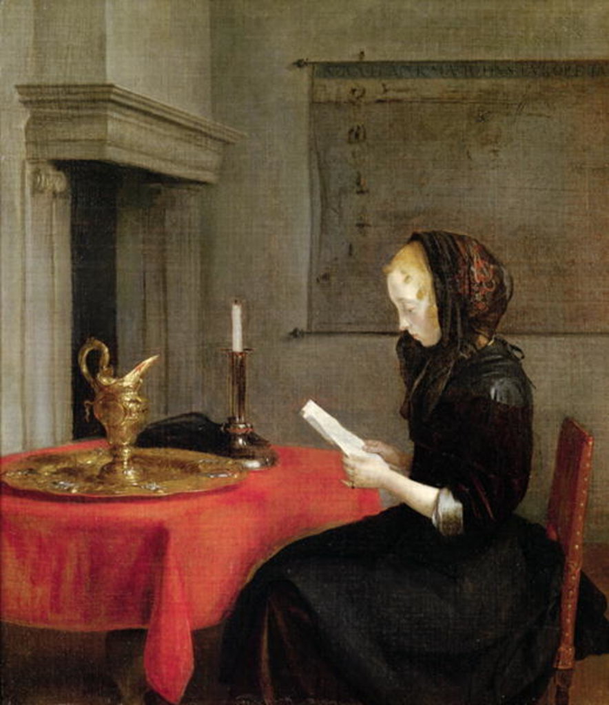 Detail of Woman Reading, c.1662 by Gerard Terborch