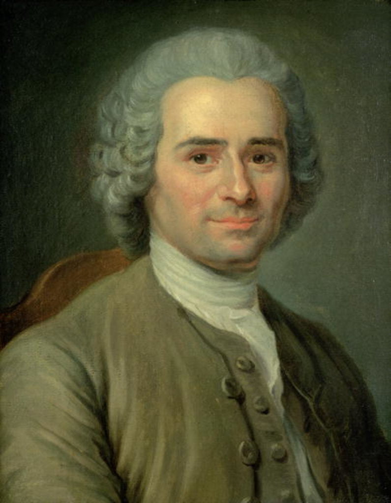 Detail of Jean-Jacques Rousseau by Maurice Quentin de la Tour
