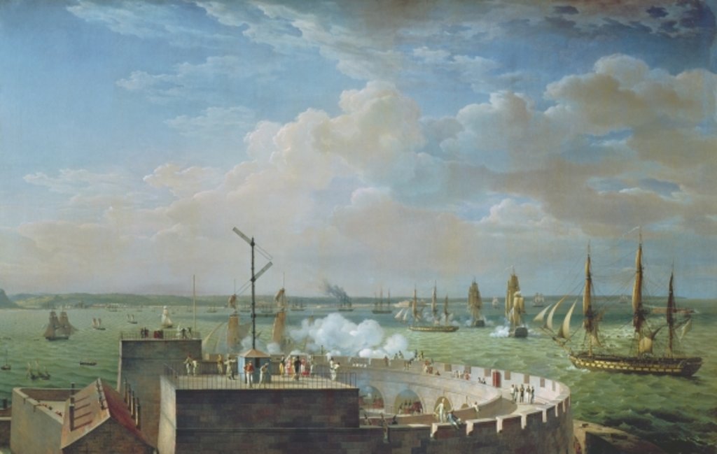 Detail of Cherbourg Harbour, 1822 by Louis Philippe Crepin