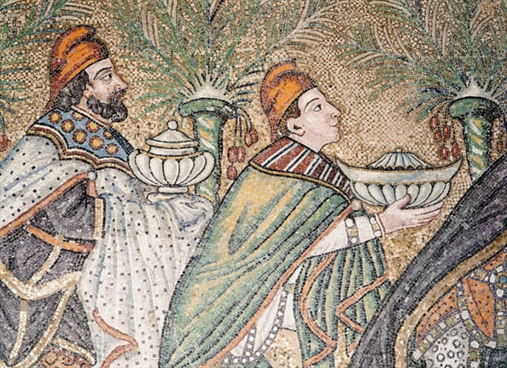 Detail of Two Magi by Byzantine School