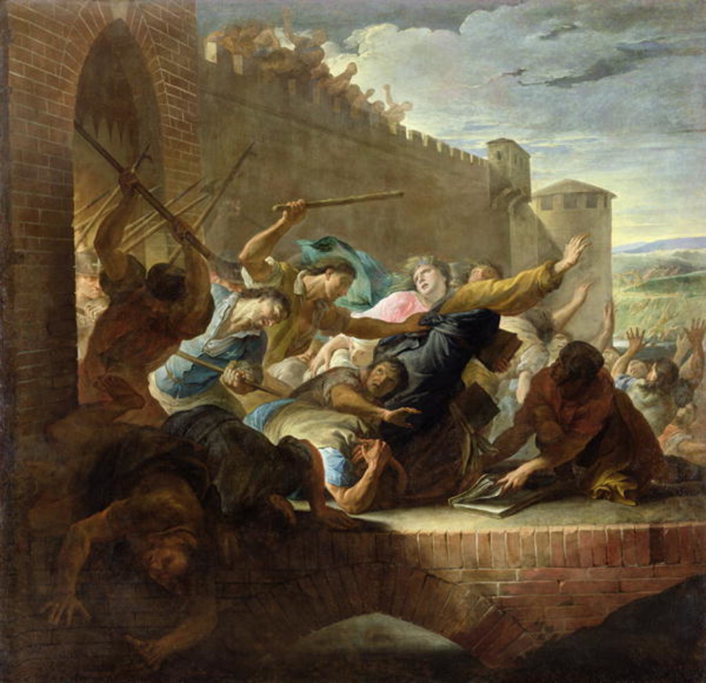 Detail of Expulsion of the Huguenots of Toulouse after the Capture of the Town by the Prince of Conde's Supporters in 1562, 1727 by Antoine Rivalz